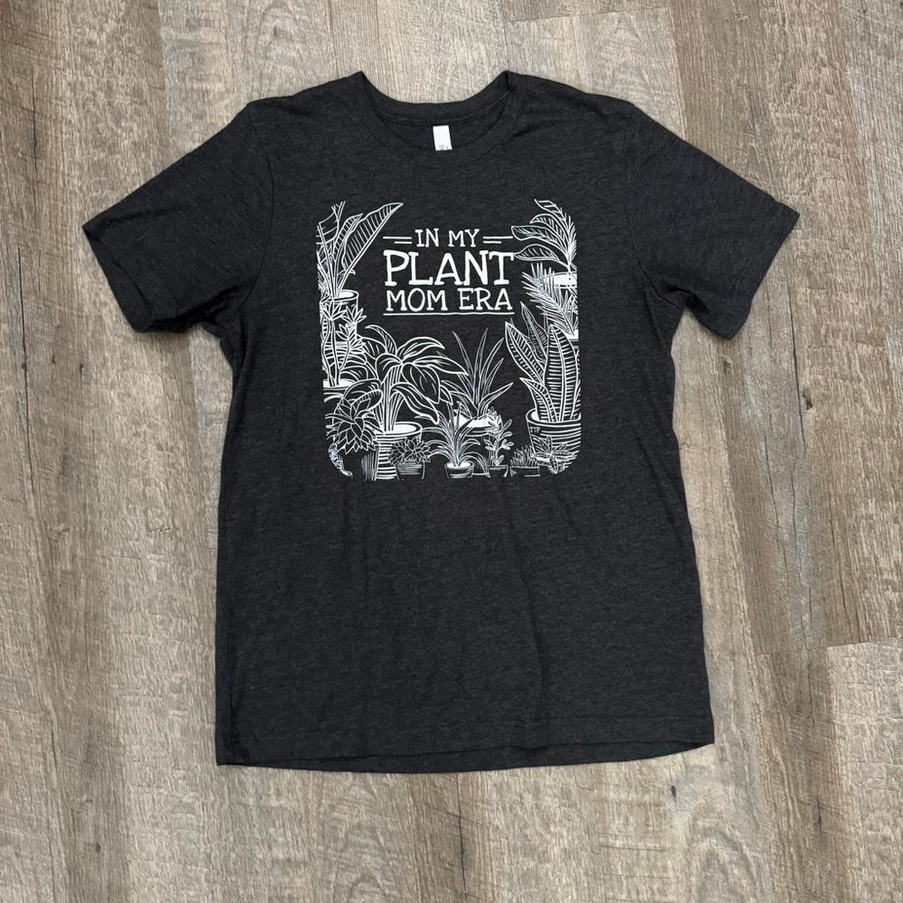 Gray Plant Mom Era Shirt Soft Sz M